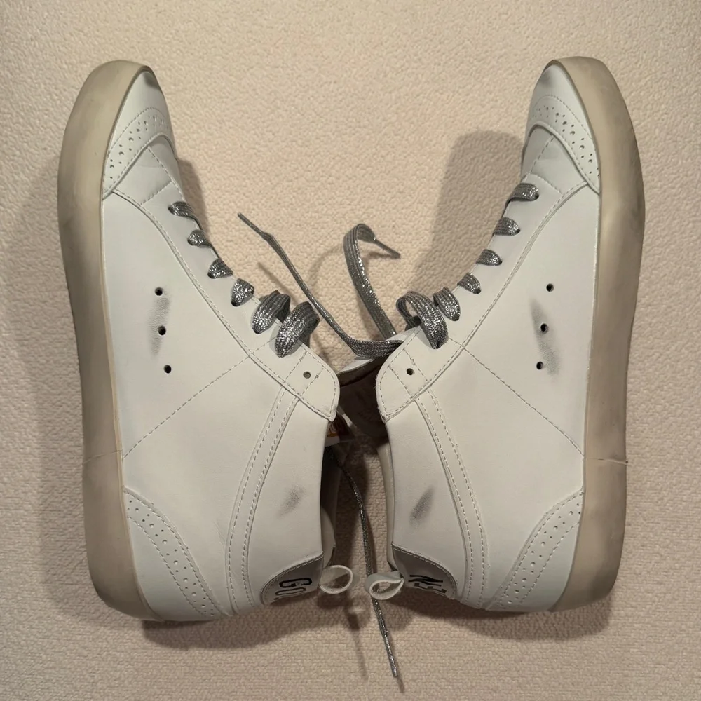 Golden Goose White and Black Sneakers